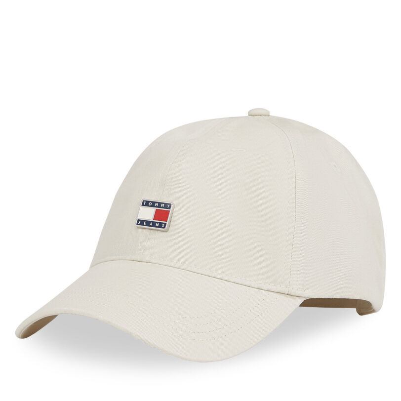 Шапка с козирка Tommy Jeans Tjw Heritage Plaque Cap AW0AW16986 Екрю цвят на ниска цена