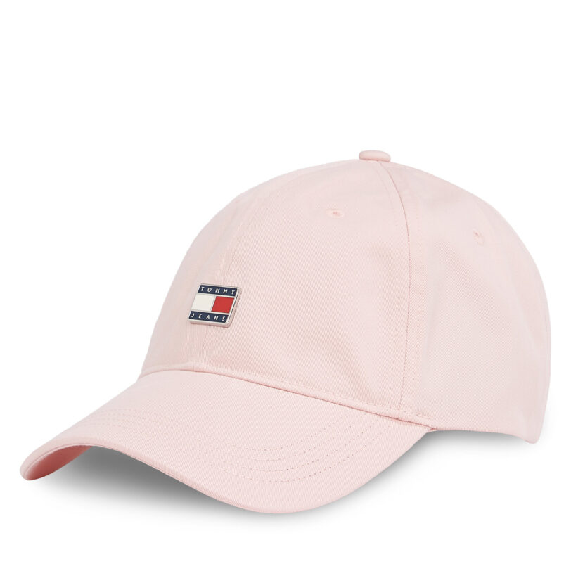Шапка с козирка Tommy Jeans Tjw Heritage Plaque Cap AW0AW16986 Розов цвят на ниска цена