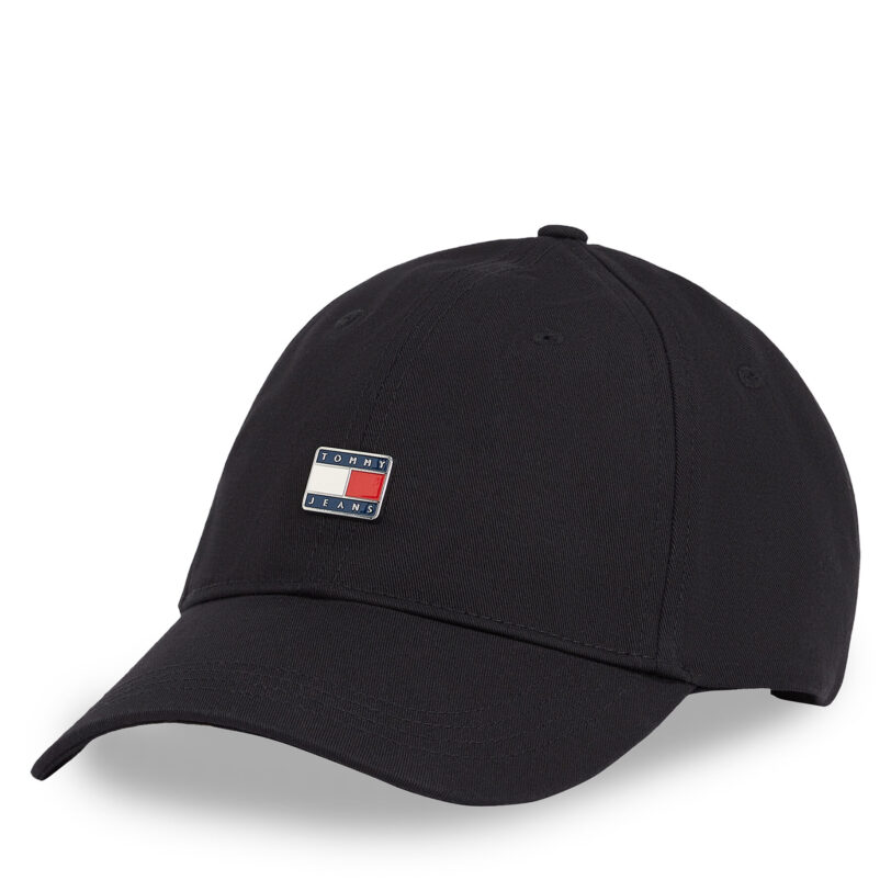 Шапка с козирка Tommy Jeans Tjw Heritage Plaque Cap AW0AW16986 Черен цвят на ниска цена