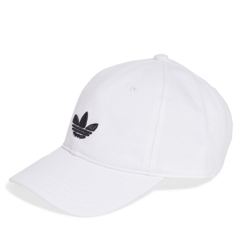 Шапка с козирка adidas adicolor Classic Trefoil JC6025 Бял цвят на ниска цена