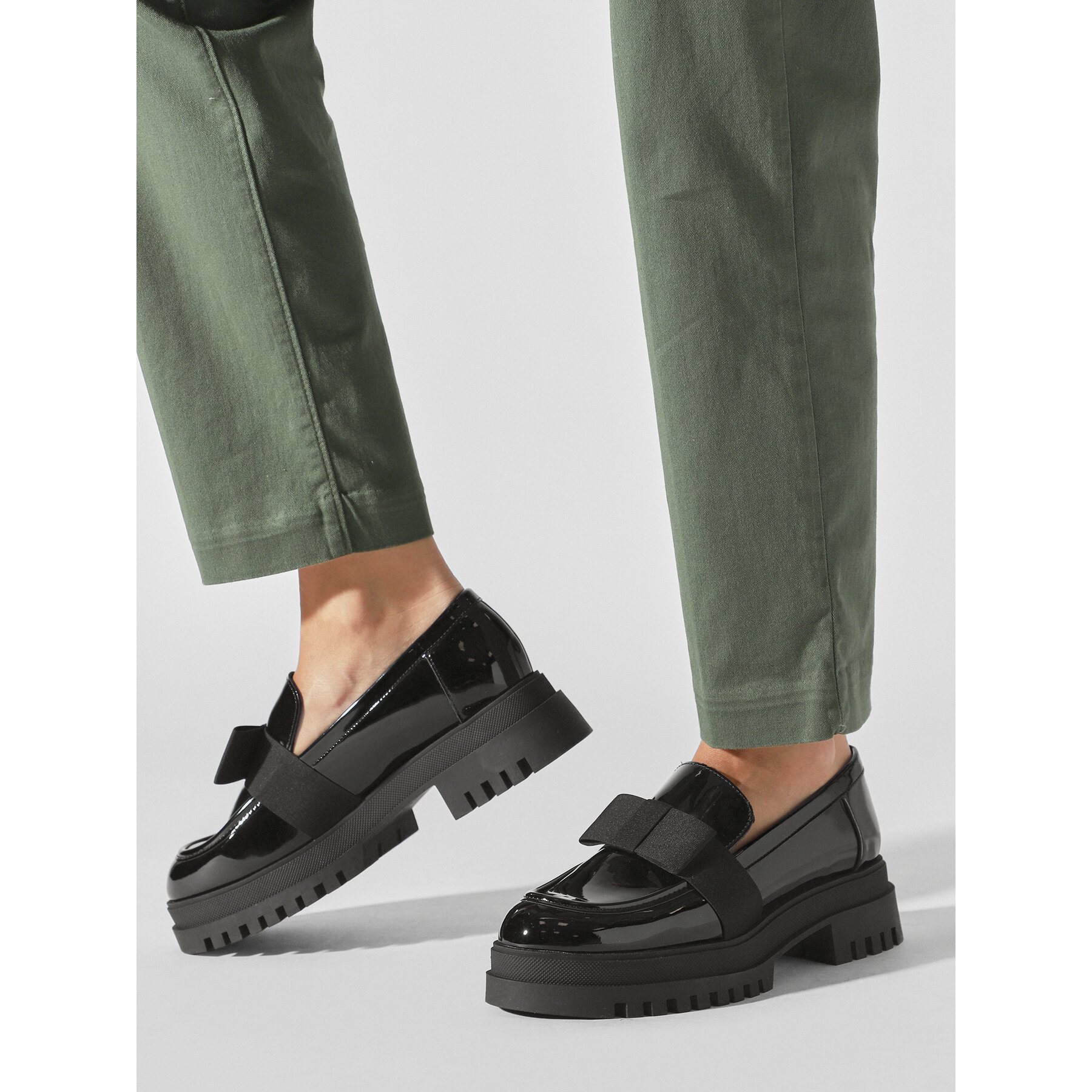 лоуфъри с дебела подметка Aldo Theatric 13673307 Черен цвят на ниска цена