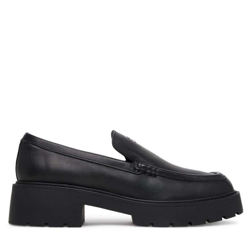 лоуфъри с дебела подметка Calvin Klein Jeans Chunky Cupsole Ru Patch Lth YW0YW01862 Черен цвят на ниска цена