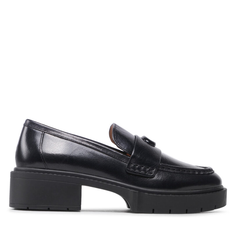 лоуфъри с дебела подметка Coach Leah Loafer CB990 Черен цвят на ниска цена