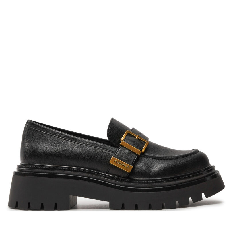 лоуфъри с дебела подметка TWINSET Mocassino 242TCP044 Черен цвят на ниска цена