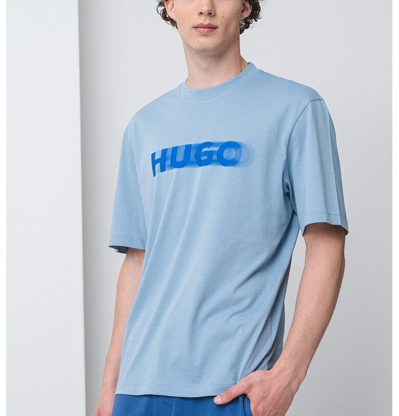 BOSS - Памучна тениска с лого HUGO