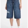 GUESS - Дънкови бермуди с миди талия GUESS JEANS