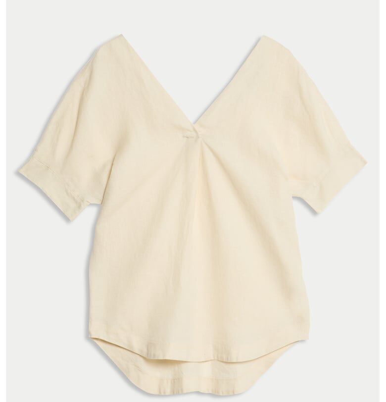 MARKS&SPENCER - Ленена шпиц тениска Marks  Spencer