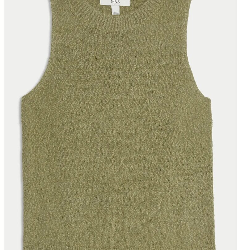 MARKS&SPENCER - Релефен топ с овално деколте Marks  Spencer