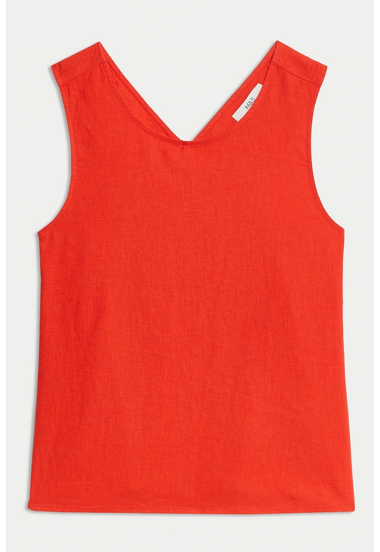 MARKS&SPENCER - Топ с лен с овално деколте Marks Spencer