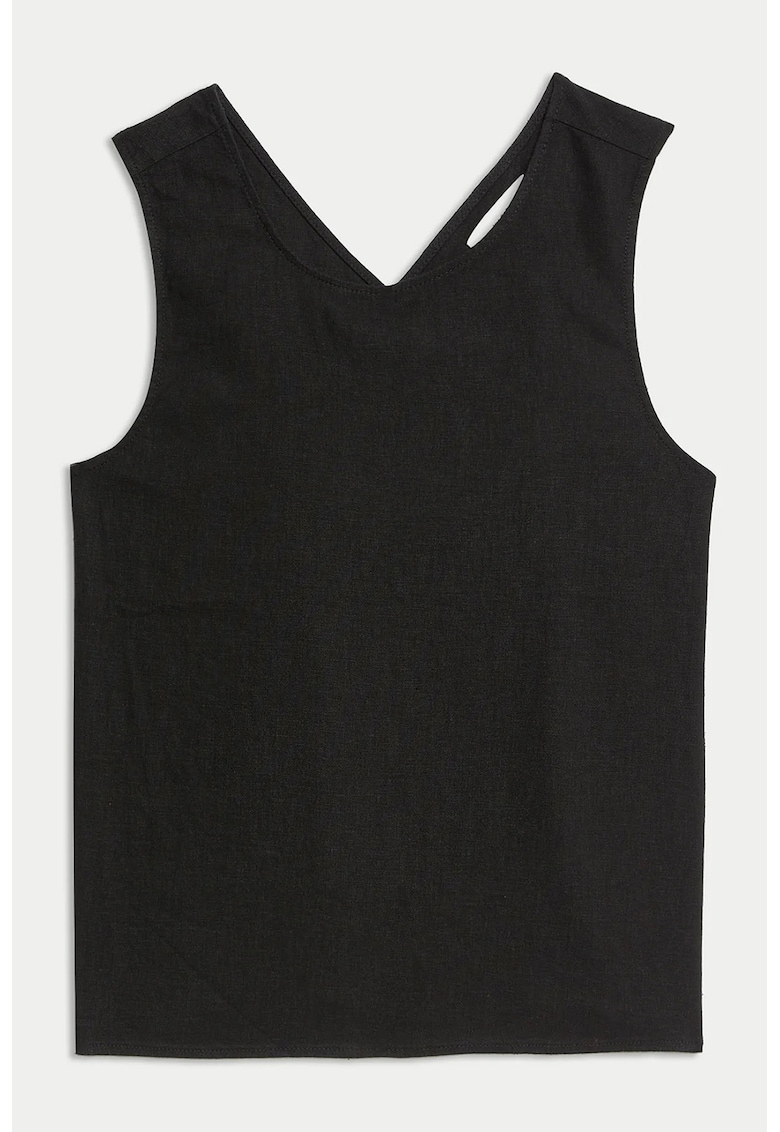 MARKS&SPENCER - Топ с лен с овално деколте Marks Spencer