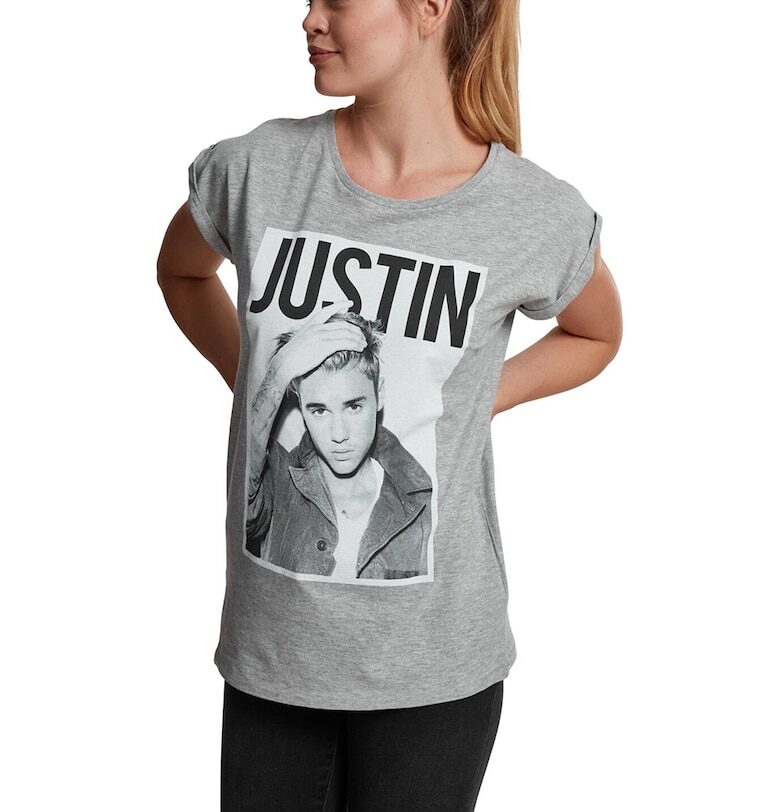 Mister tee - Тениска с шарка на Justin Bieber Merchcode