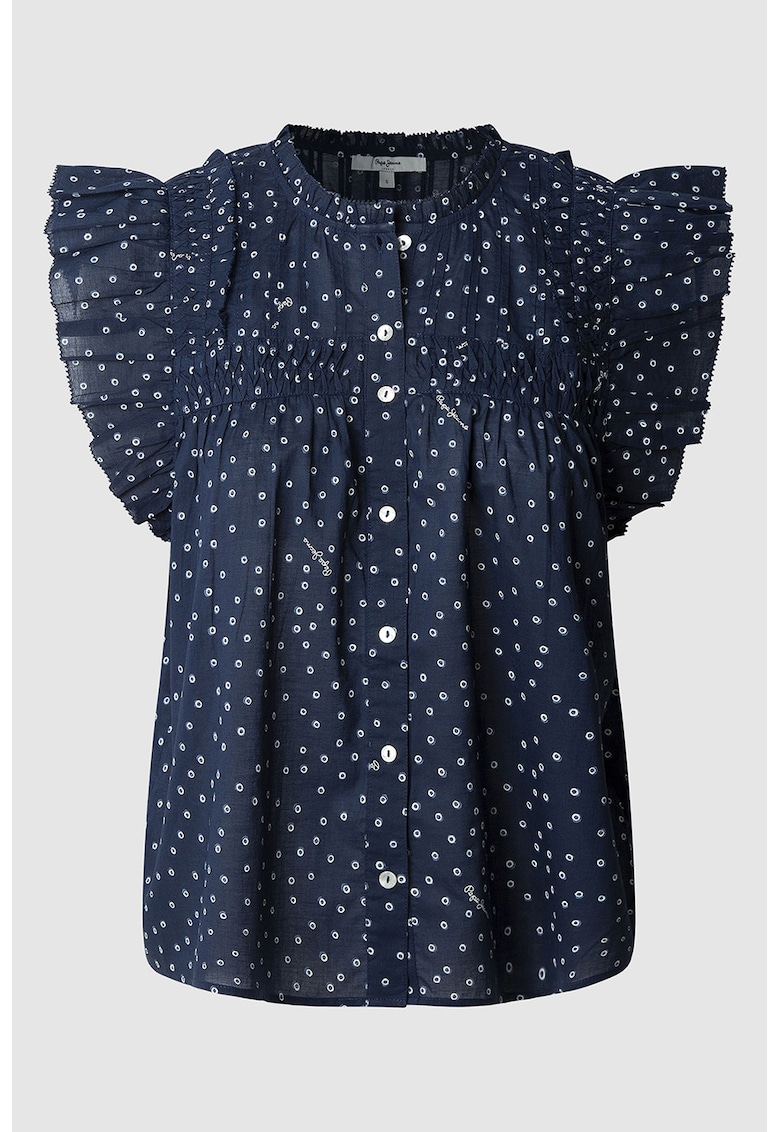 Блуза на точки с къси ръкави Pepe Jeans London