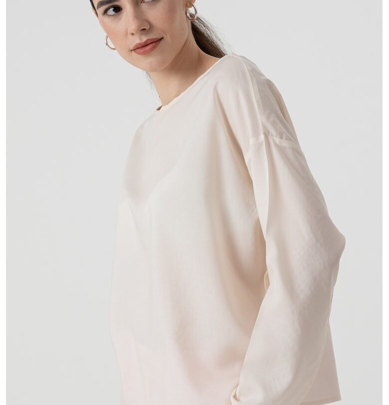 Блуза от лиосел с паднали ръкави United Colors of Benetton