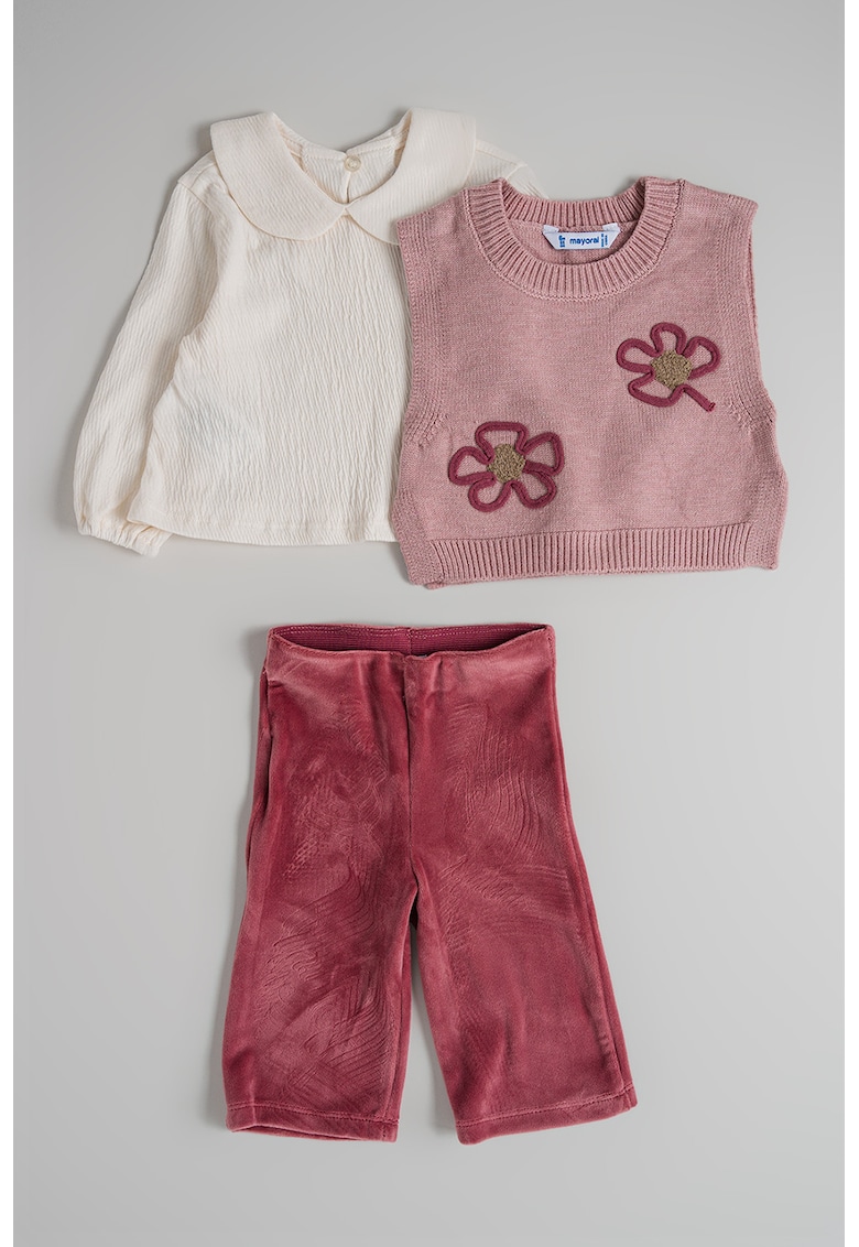 Блуза - панталон и плетен елек - 3 части Mayoral