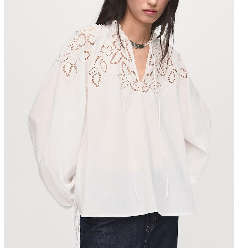 Блуза с бродерии Mango