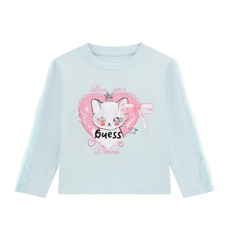 Блуза с бродирано лого и тюл GUESS KIDS