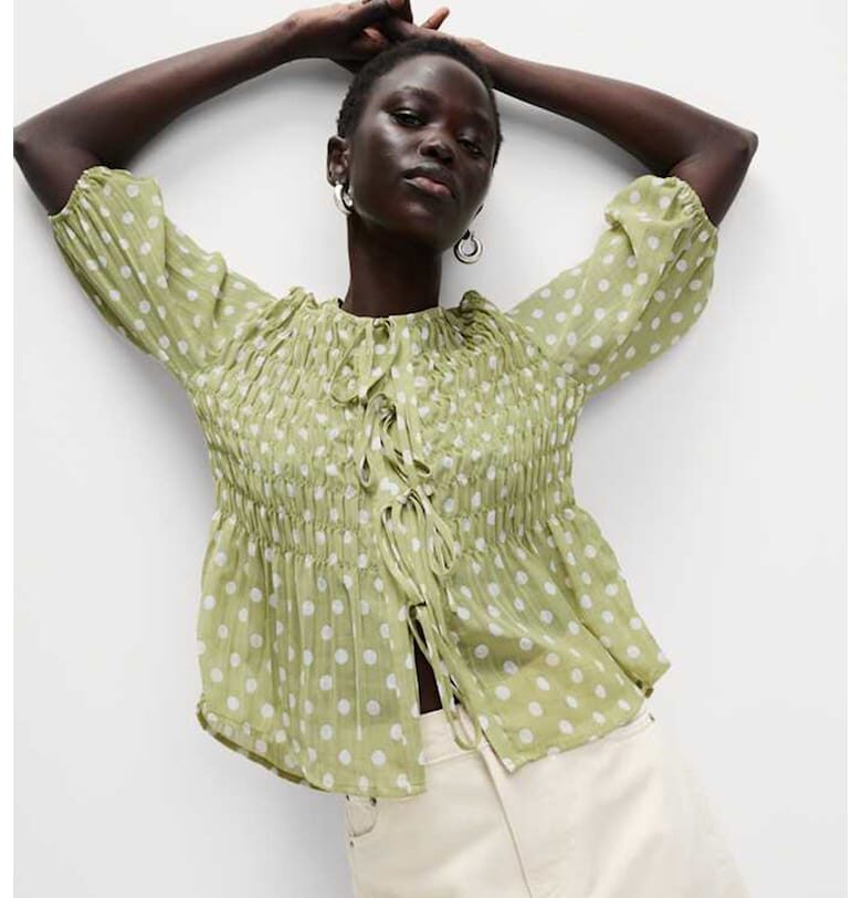 Блуза с връзки отпред Marks  Spencer