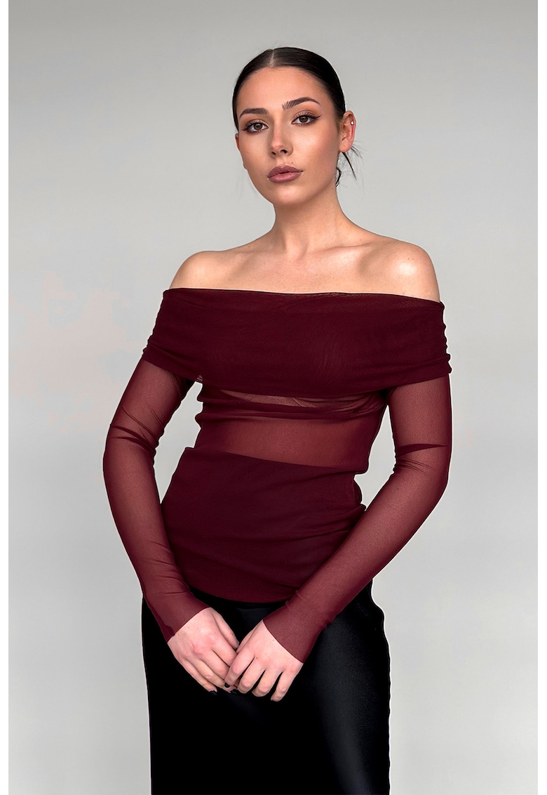 Блуза с голи рамене и ефирен дизайн concept A trois