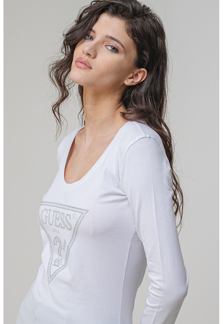 Блуза с декоративни камъни GUESS