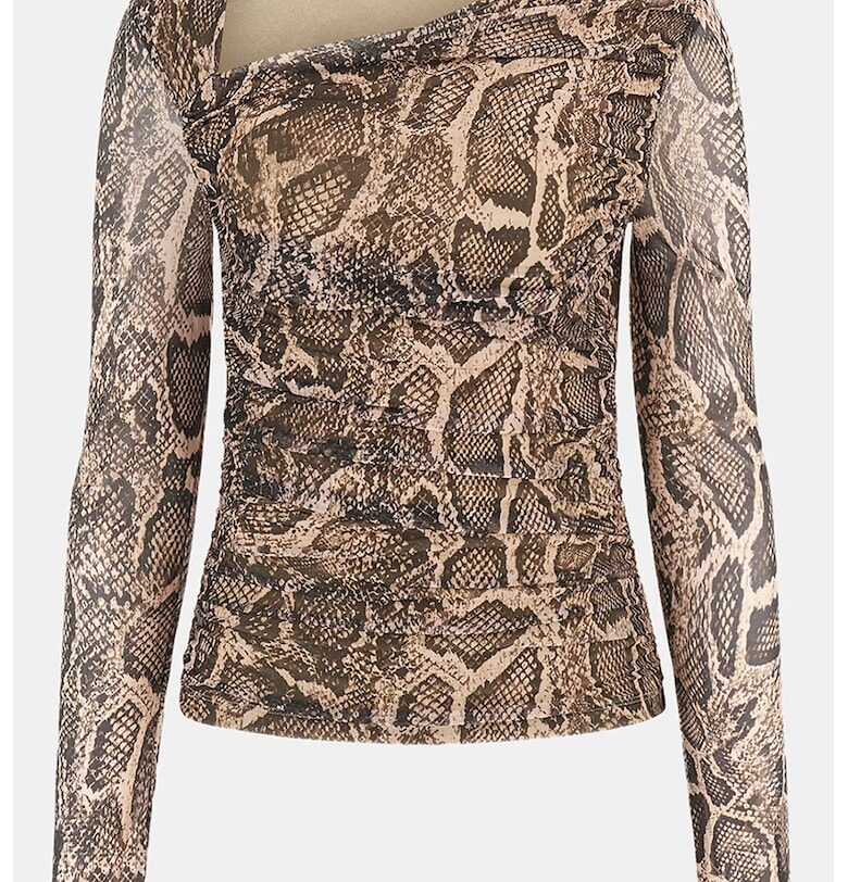 Блуза с дълги ръкави и животинска шарка GUESS