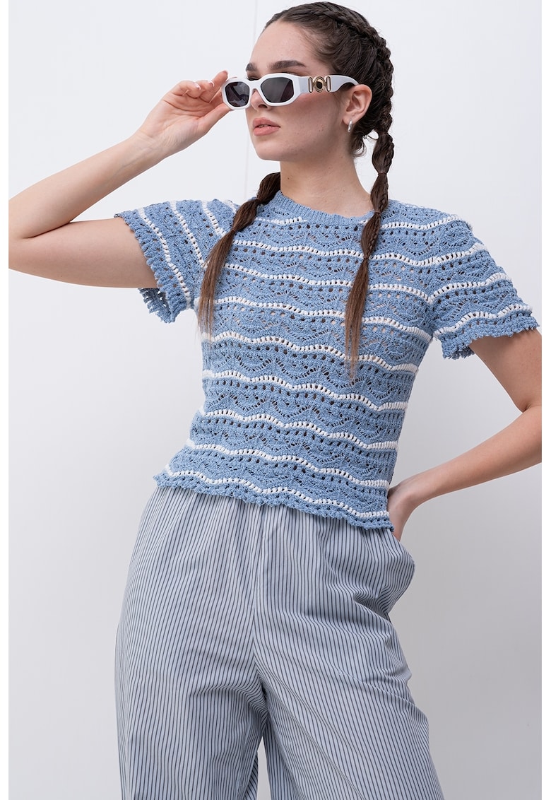 Блуза с къси ръкави и кроше Only