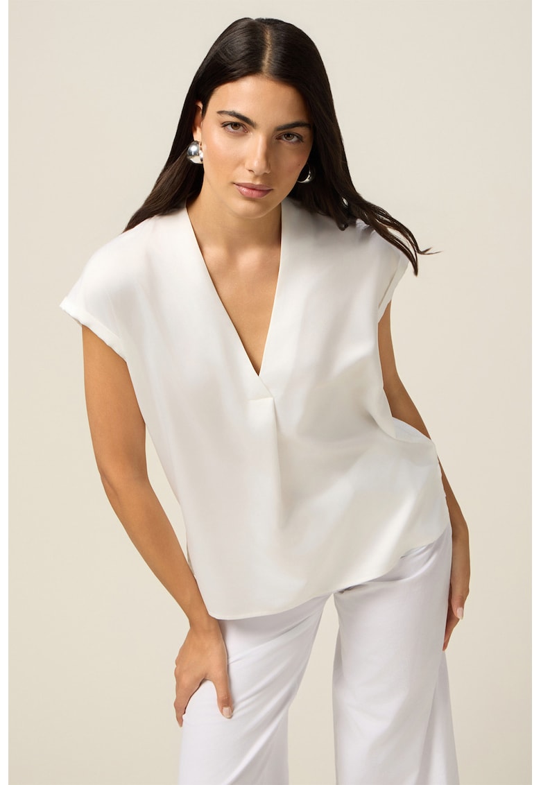 Блуза с къси ръкави и сатиниран ефект Oltre