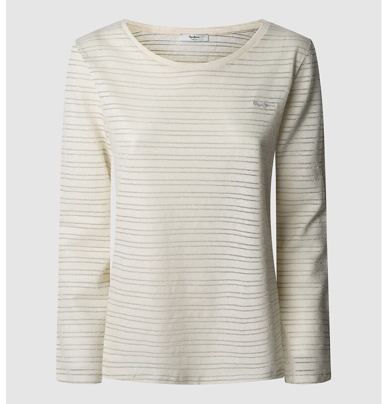 Блуза с лен на райе Pepe Jeans London