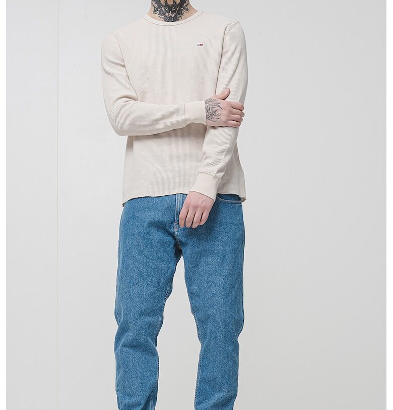 Блуза с органичен памук с релеф Tommy Jeans