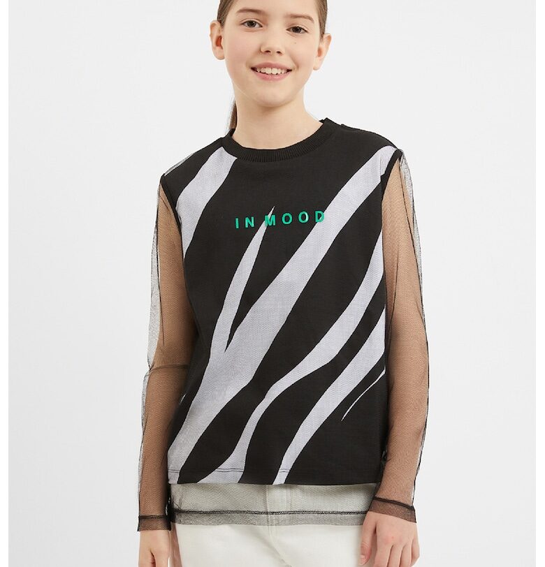 Блуза с памук и прозрачни ръкави GULLIVER