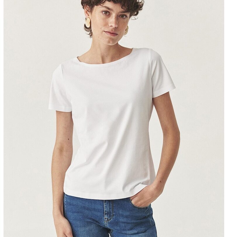 Блуза с памук с овално деколте Tatuum