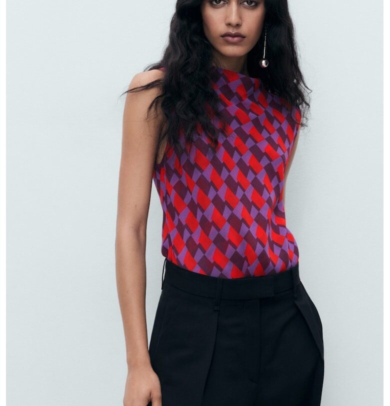 Блуза с фигурална шарка Mango