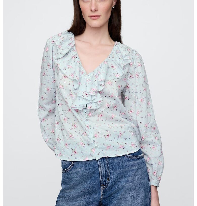 Блуза с шарка и дипли GAP