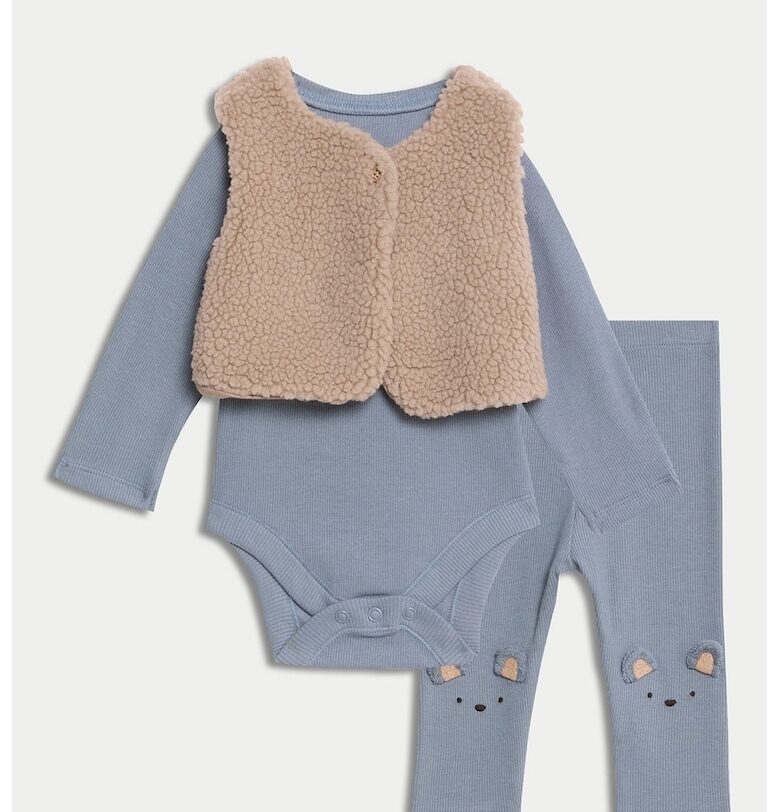 Боди - клин и пухкав елек - 3 части Marks  Spencer