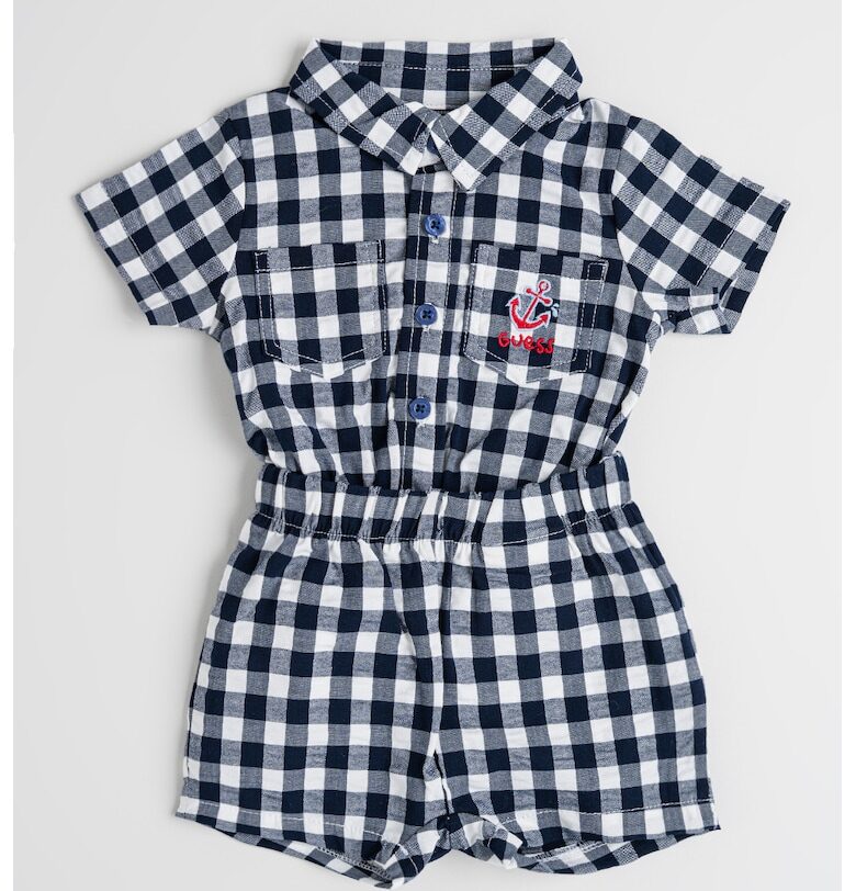 Боди със ситно каре и къс панталон GUESS KIDS