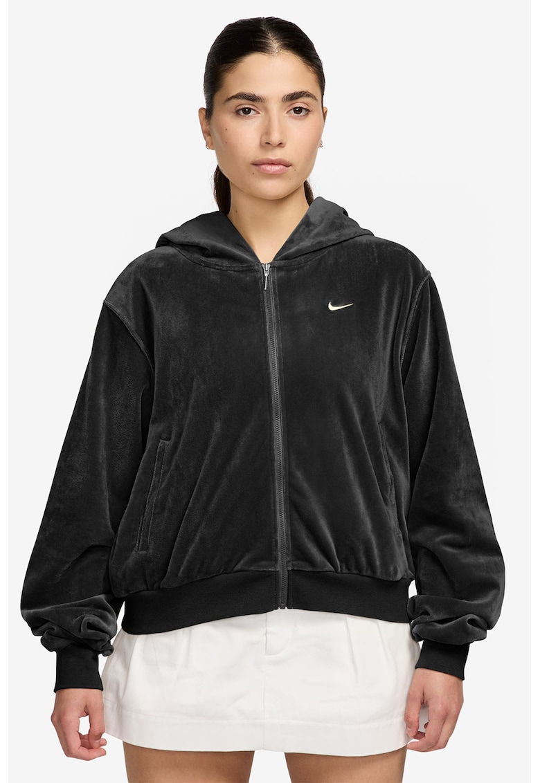 Велурено худи със свободни ръкави Nike