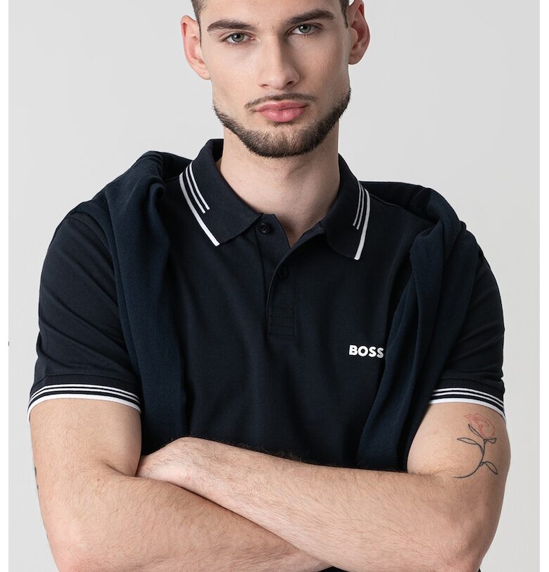 Вталена тениска Paul с яка BOSS