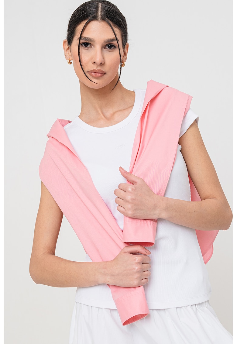 Вталена тениска с отвор на гърба BOSS