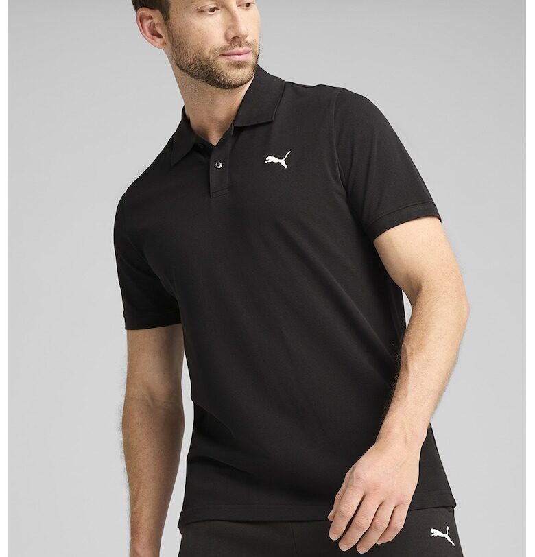 Вталена тениска с яка и бродирано лого Puma