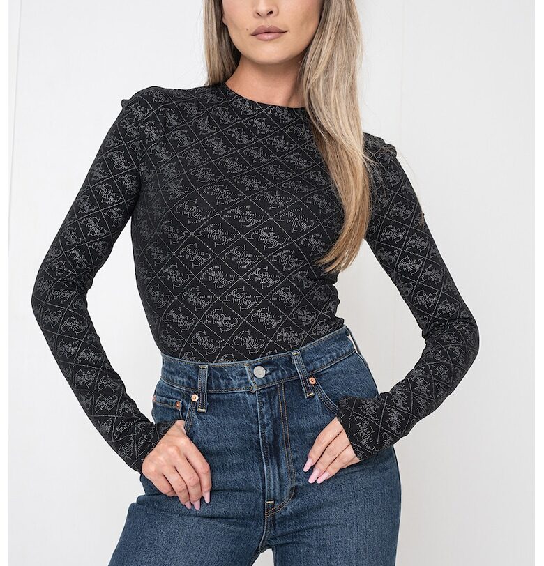 Вталено боди с монограм GUESS