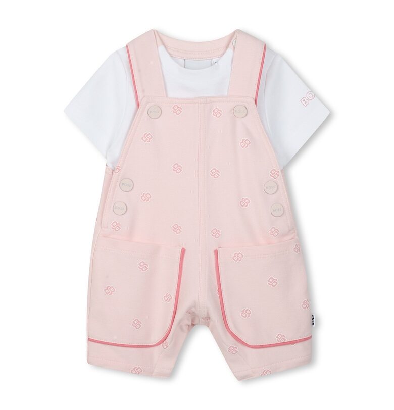 Гащеризон с десен и тениска - 2 части BOSS Kidswear