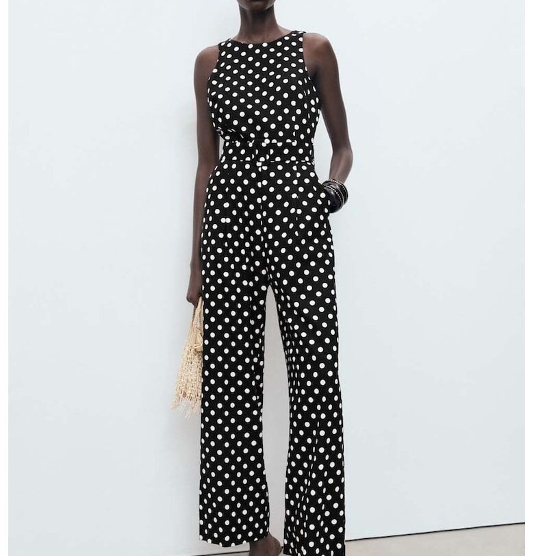 Гащеризон с лен и точки Mango