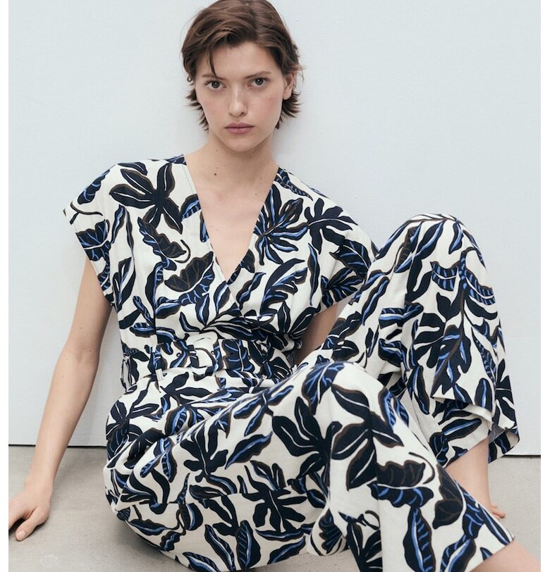 Гащеризон с лен с колан Mango