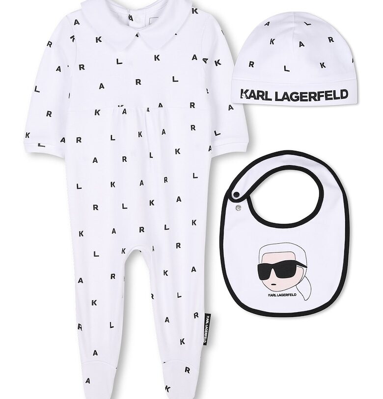 Гащеризон тип ританки - шапка и лигавник - 3 части KARL LAGERFELD KIDS