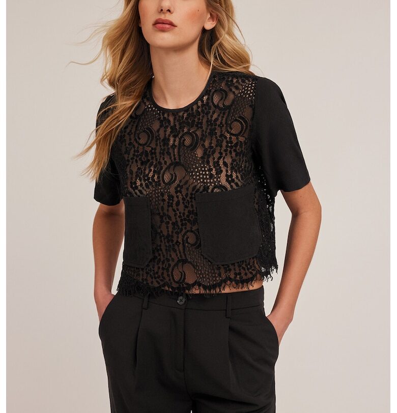 Дантелена блуза с джобове Motivi