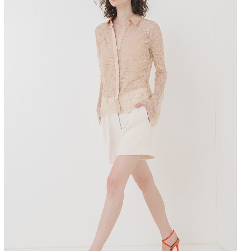 Дантелена риза с дълги ръкави GUESS