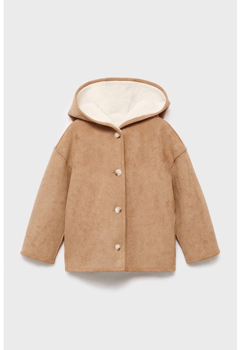 Двулицево плюшено яке с качулка Mango