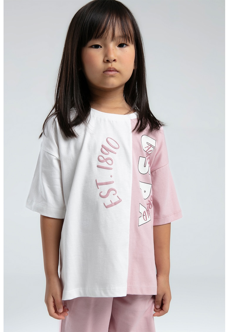 Двуцветен къс спортен екип от памук US Polo Assn