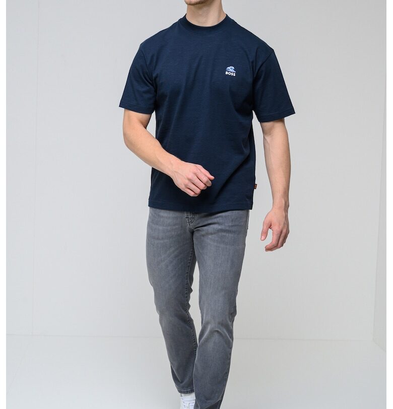 Десенирана тениска с овално деколте BOSS