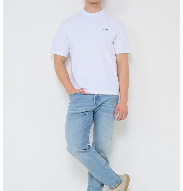 Десенирана тениска с овално деколте BOSS