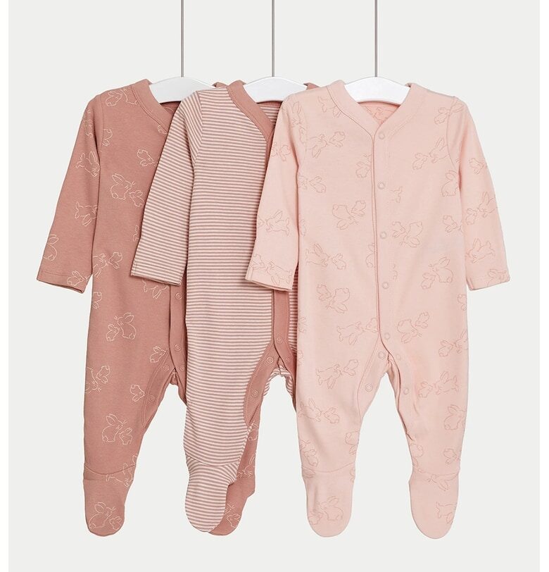 Десенирани гащеризони от памук - 3 чифта Marks  Spencer